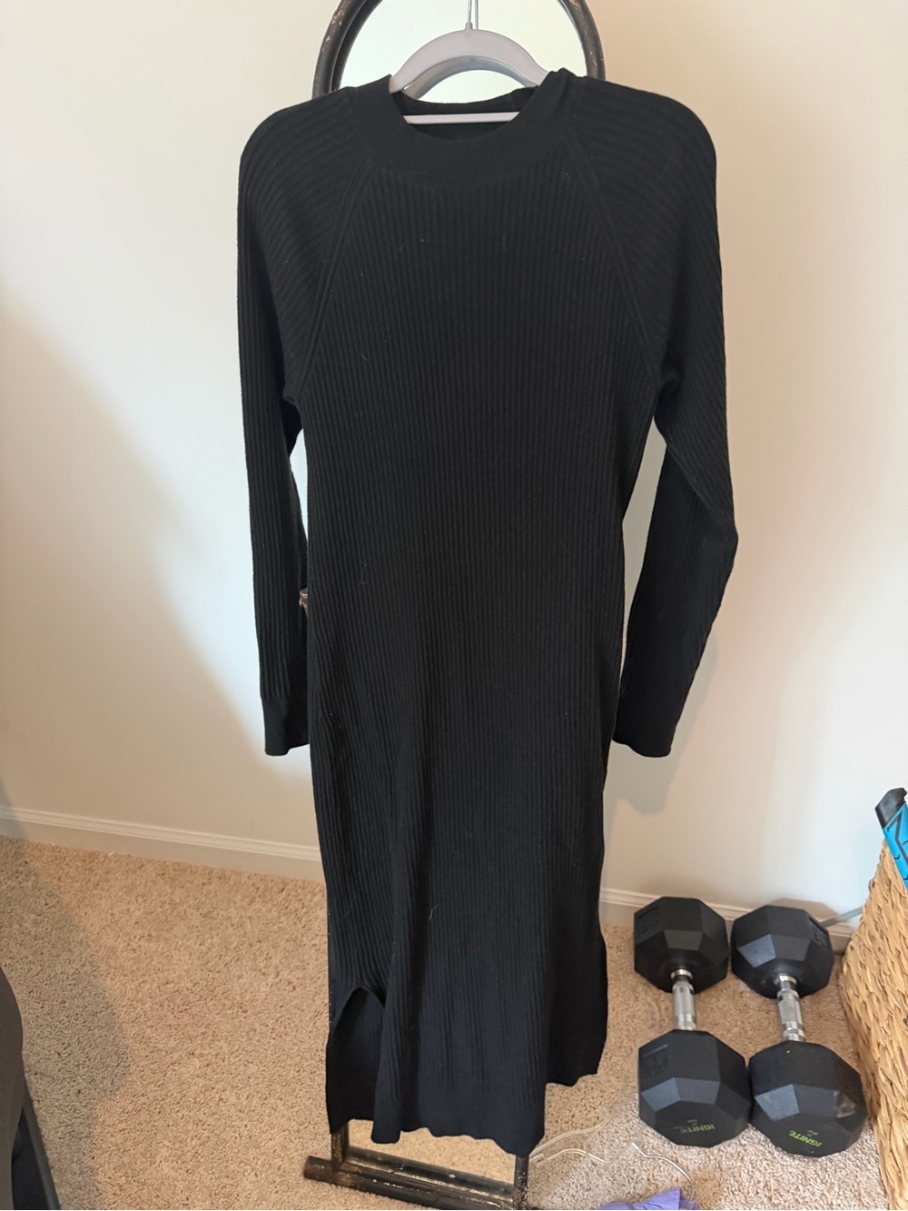 Black maxi sweater dress